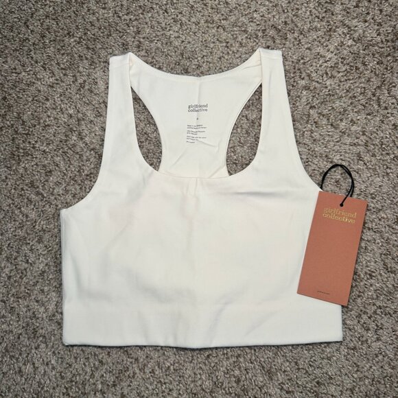 NWT Girlfriend Collective White Paloma Racerback Sports Bra Top gym yoga small - Picture 5 of 6